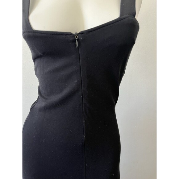 Paolina Paris Black Sexy Sleeveless Front Slit Zippered Stretch Maxi Dress Small - Picture 4 of 14